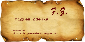Frigyes Zdenka névjegykártya